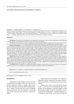 METABOLIC DISTURBANCES IN ABDOMINAL OBESITY
