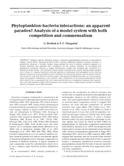 Phytoplankton-bacteria interactions: an apparent