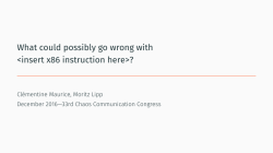 Slides - Schedule 33. Chaos Communication Congress