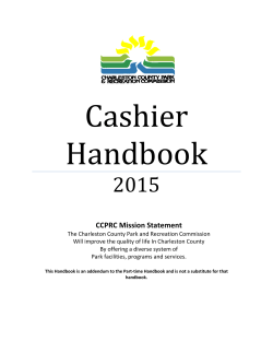 Cashier Handbook - Charleston County Parks