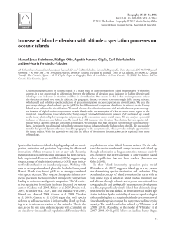 Increase of island endemism with altitude speciation processes on
