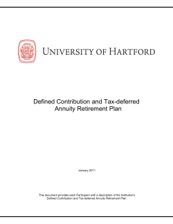 Defined Contribution and Tax-deferred Annuity Retirement Plan