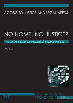 No home, no justice? The legal needs of homeless