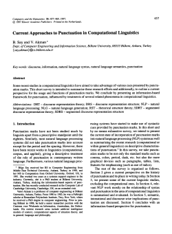 Current approaches to punctuation in computational