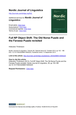 Nordic Journal of Linguistics Full NP Object Shift: The Old