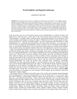 World Englishes and linguistic landscapes