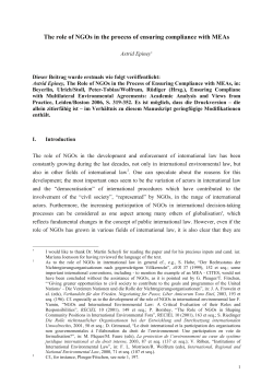 The role of NGOs in the process of ensuring
