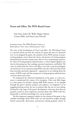 Praxis and Allies: The WPA Board Game