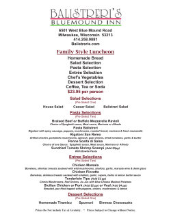 Family Style Luncheon