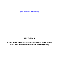 Appendix A - Available Blocks and Minimum Work Program