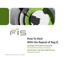How To Deal With the Repeal of Reg Q