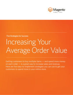 Increasing Your Average Order Value