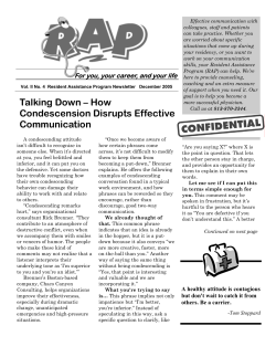 Talking Down &ndash; How Condescension Disrupts Effective