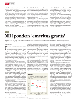NIH ponders `emeritus grants`