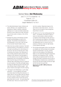 Sermon Notes: Ash Wednesday