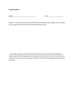 A worksheet to investigate projectile motion and physics