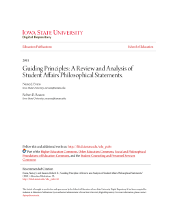 Guiding Principles: A Review and Analysis of Student Affairs
