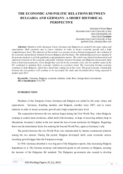 the economic and politic relations between bulgaria and germany. a