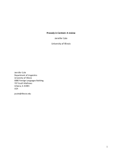 Prosody in Context - Linguistic Laboratory for Speech Prosody