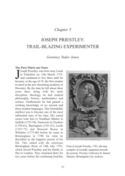 Joseph Priestley - trail-blazing experimenter