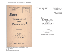 Does TEMPERANCE MEAN PROHIBITION