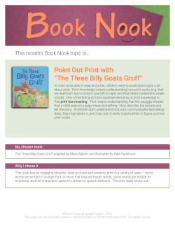 Point Out Print with &ldquo;The Three Billy Goats Gruff&rdquo;