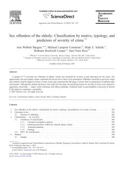 Sex offenders of the elderly: Classification by