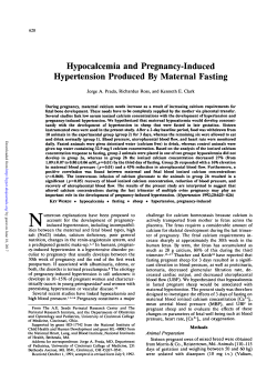 Hypocalcemia and Pregnancy-Induced Hypertension Produced By
