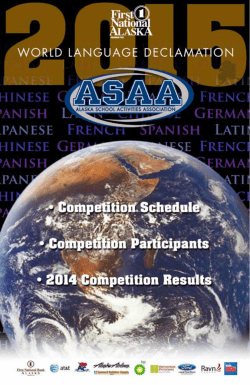 2015 World Language Program - Alaska School Activities Association