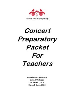 Concert Preparatory Packet For Teachers