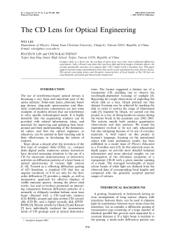 The CD Lens for Optical Engineering