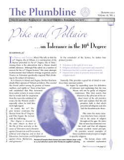 Pike and Voltaire: On Tolerance in the 10th Degree