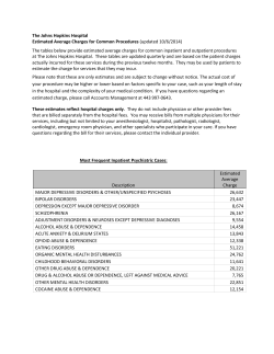 The Johns Hopkins Hospital Estimated Average Charges for