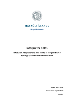 Interpreter Roles What is an interpreter and how can he