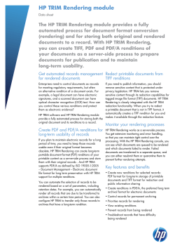 HP TRIM Rendering module Data sheet (UK