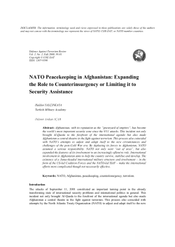 NATO Peacekeeping in Afghanistan: Expanding the Role to
