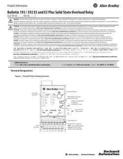 Bulletin 193 / 592 E3 and E3 Plus Solid State Overload Relay