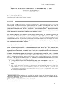 Spirulina as a food complement to support health and cognitive