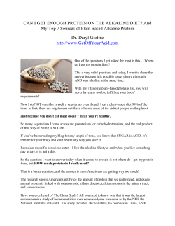 CAN I GET ENOUGH PROTEIN ON THE ALKALINE DIET? And My