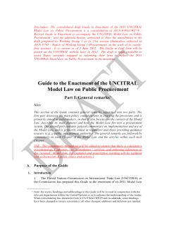 Guide to the Enactment of the UNCITRAL Model Law on Public