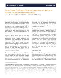Post-Closing Challenges Illustrate Importance of Antitrust Review
