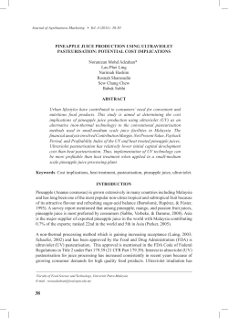 Pineapple Juice Production Using Ultraviolet