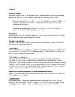 1 GLOSSARY Academic Standards In current usage, the term