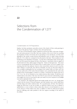 Selections from the Condemnation of 1277
