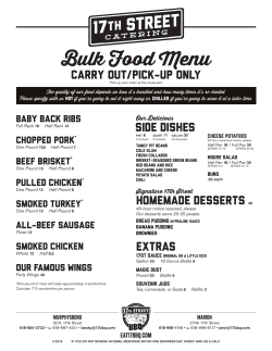 Bulk Pick-Up Menu - 17th Street Barbecue
