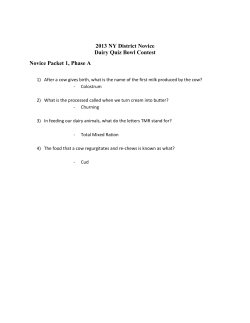 2013 NY District Novice Dairy Quiz Bowl Contest Novice Packet 1