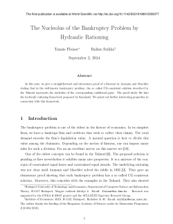The Nucleolus of the Bankruptcy Problem by Hydraulic Rationing