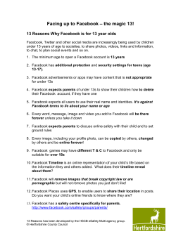 Facing up to Facebook &ndash; the magic 13!