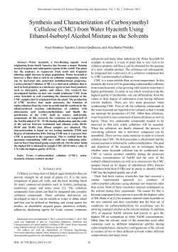 Synthesis and Characterization of Carboxymethyl Cellulose (CMC