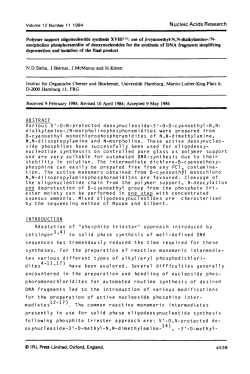 Polymer support oligonucleotide synthesis XVIII1. 2): use of β